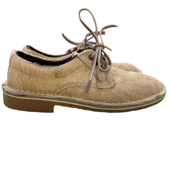 Uwezo Women's Tan Nuhu Hair On Oxfords Size 8.5 In Original Box - Picture 1 of 9